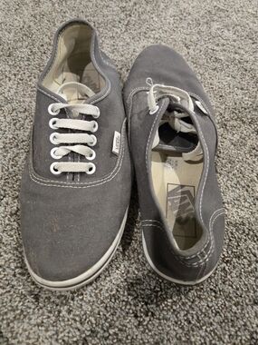 Vans Women’s Canvas Low-Top Sneakers - Gray with White Accents